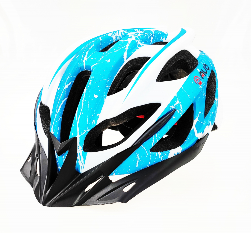 Casca biciclisti AVO-48, culoare alb/albastru mat, marime L (58-62cm) [3]