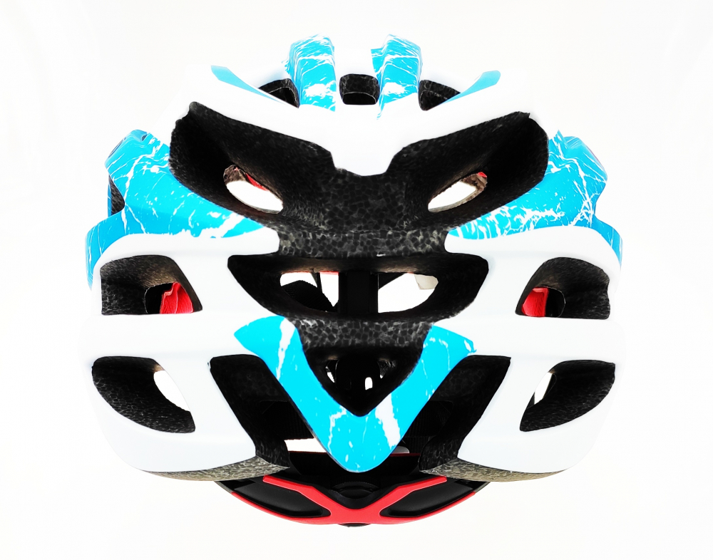 Casca biciclisti AVO-48, culoare alb/albastru mat, marime L (58-62cm) [4]