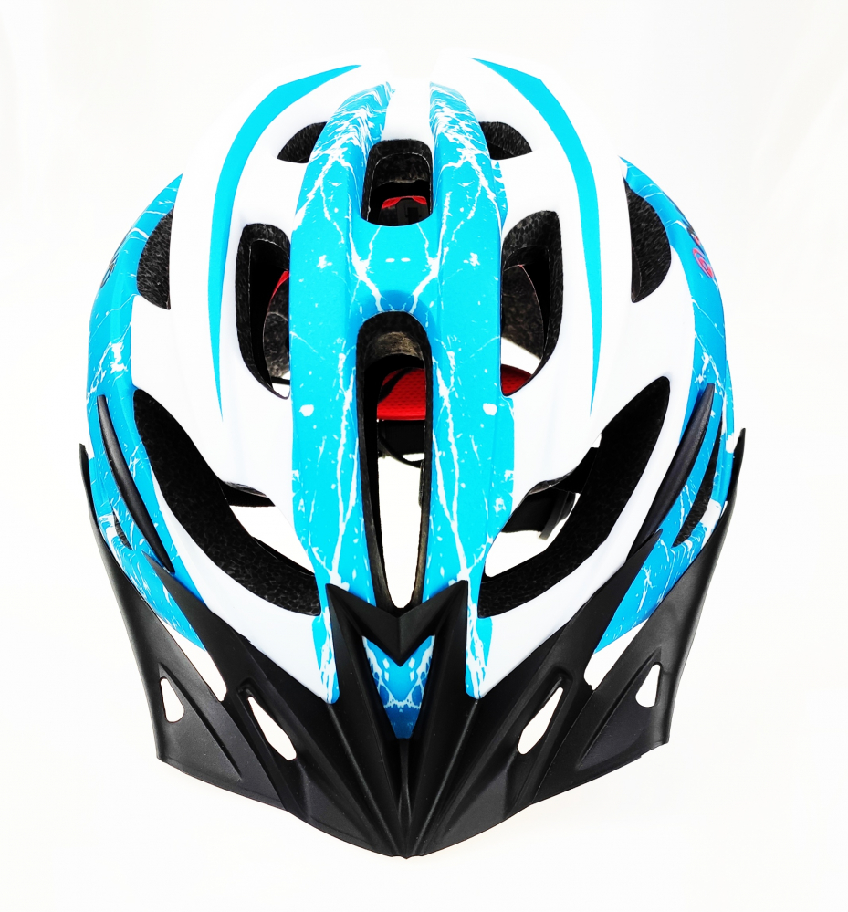 Casca biciclisti AVO-48, culoare alb/albastru mat, marime L (58-62cm) [2]