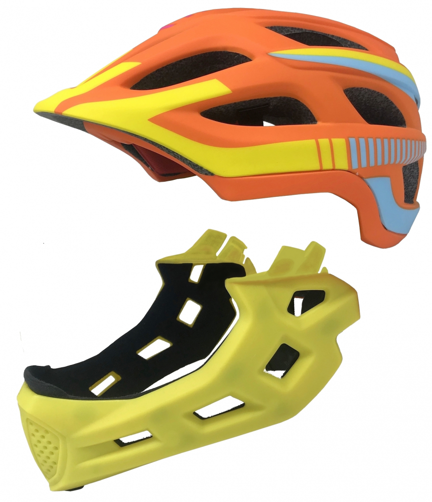 Casca biciclisti AVO-49, fullface, culoare portocaliu/galben mat, marime L (48-56cm) [2]