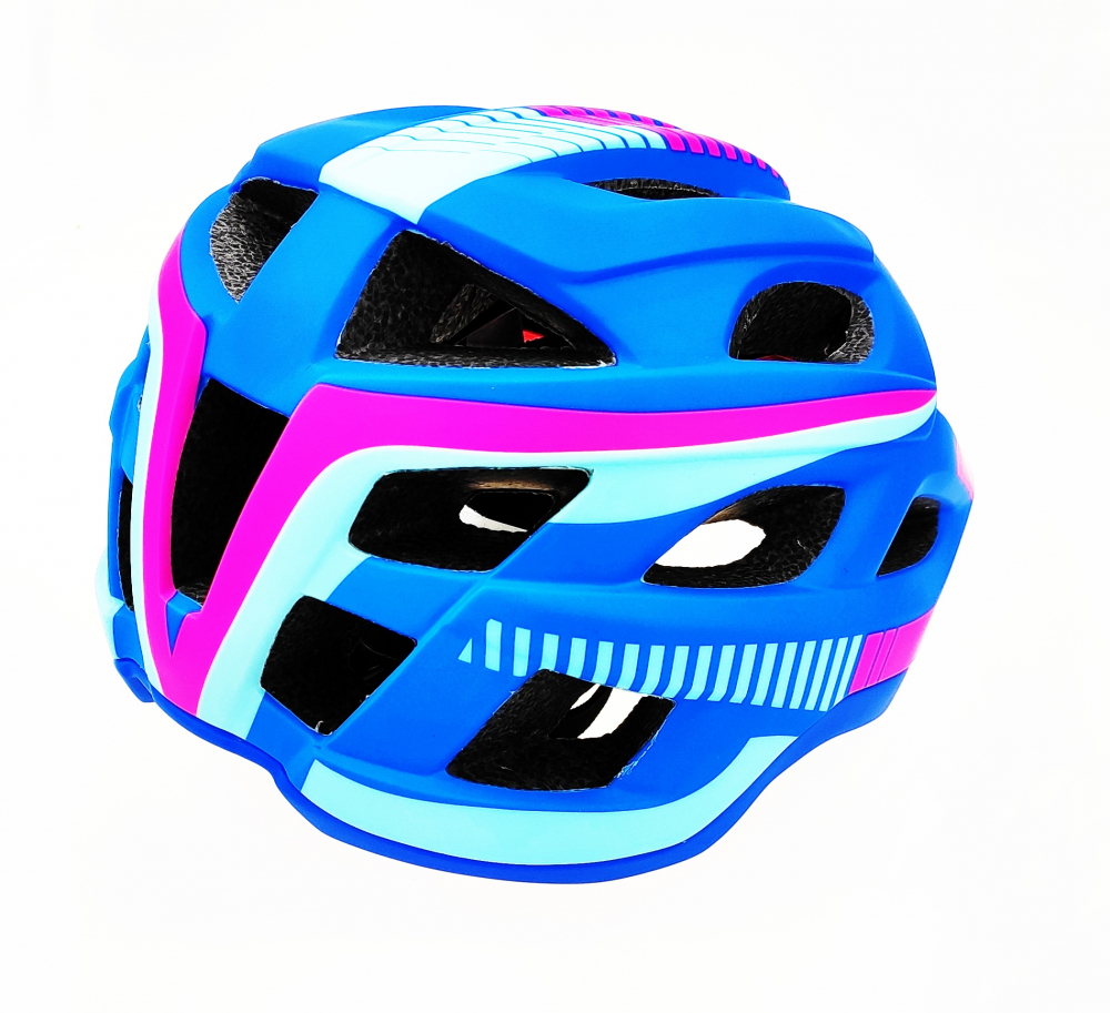 Casca biciclisti AVO-49, model fullface, marime L (48-56 cm), culoare albastru/roz [4]