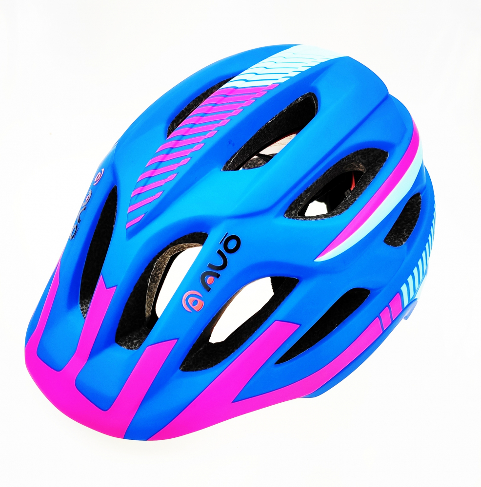 Casca biciclisti AVO-49, model fullface, marime L (48-56 cm), culoare albastru/roz [6]