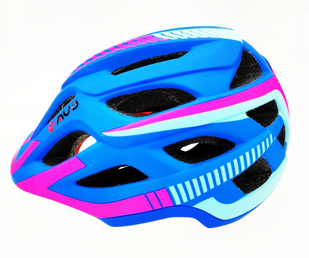 Casca biciclisti AVO-49, model fullface, marime L (48-56 cm), culoare albastru/roz [5]