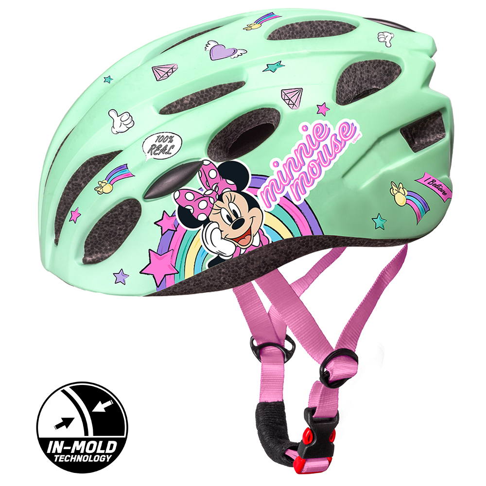 Casca biciclisti copii IN-MOLD, model Minnie Mouse, culoare verde, marime M(52-56cm) [2]