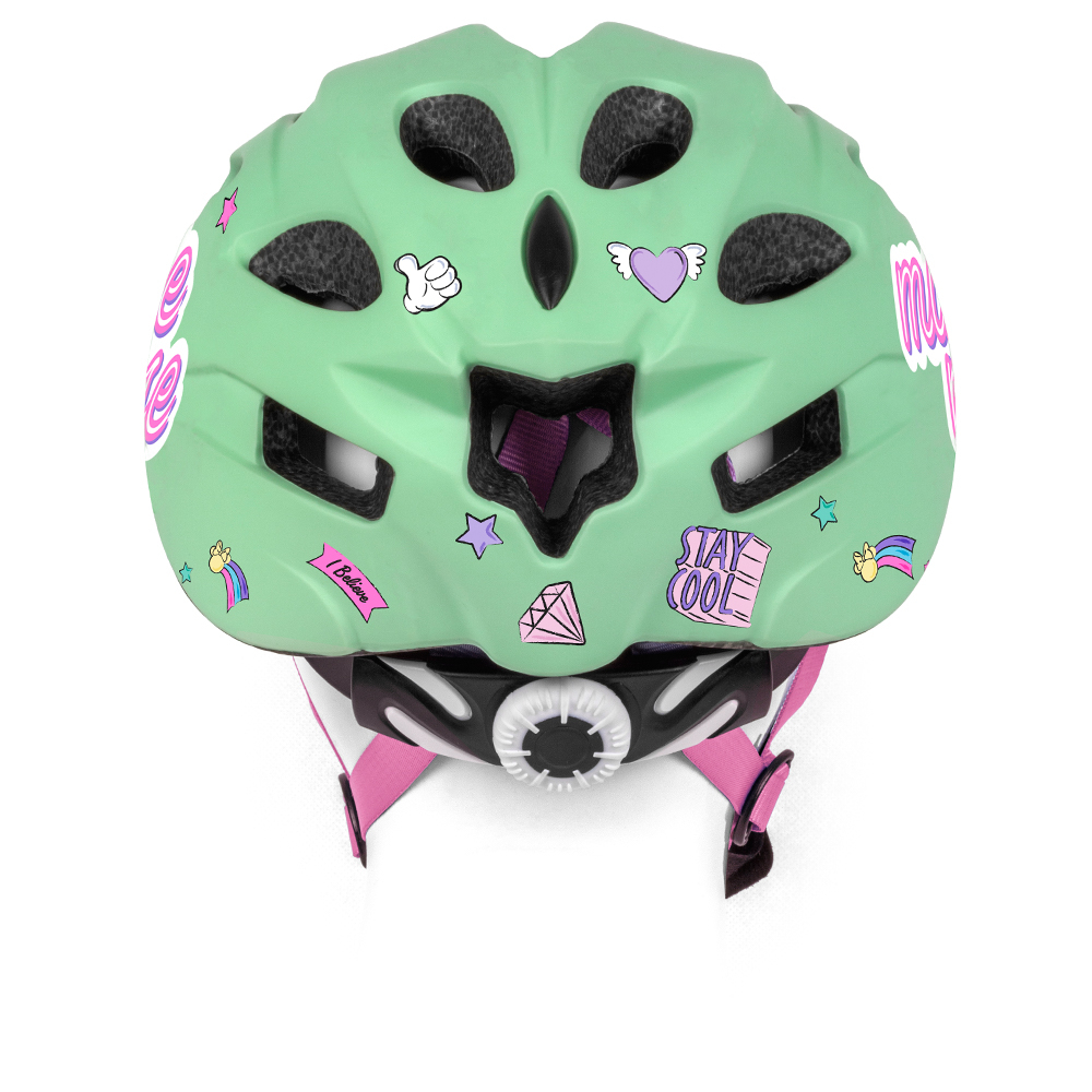 Casca biciclisti copii IN-MOLD, model Minnie Mouse, culoare verde, marime M(52-56cm) [4]