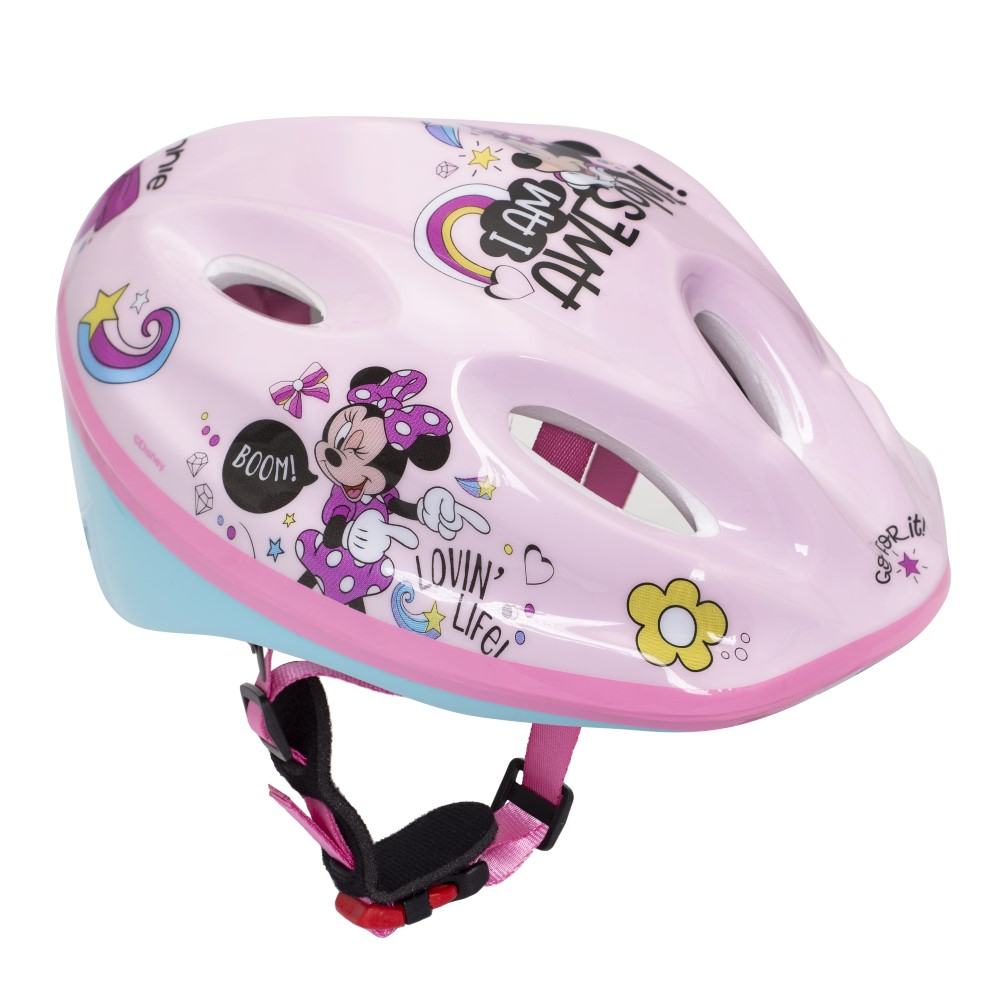 Casca biciclisti copii, model Minnie Mouse, culoare roz, marime M(52-56cm)