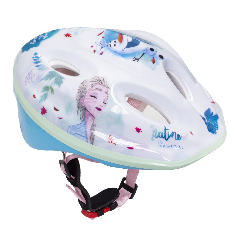Casca biciclisti copii Frozen II, culoare alb albastru, marime M(52-56 cm)