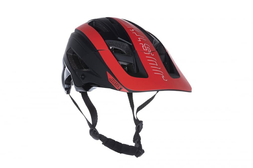 Casca ciclisti Just1 Air Lite Linear, culoare negru rosu mat, marime M L