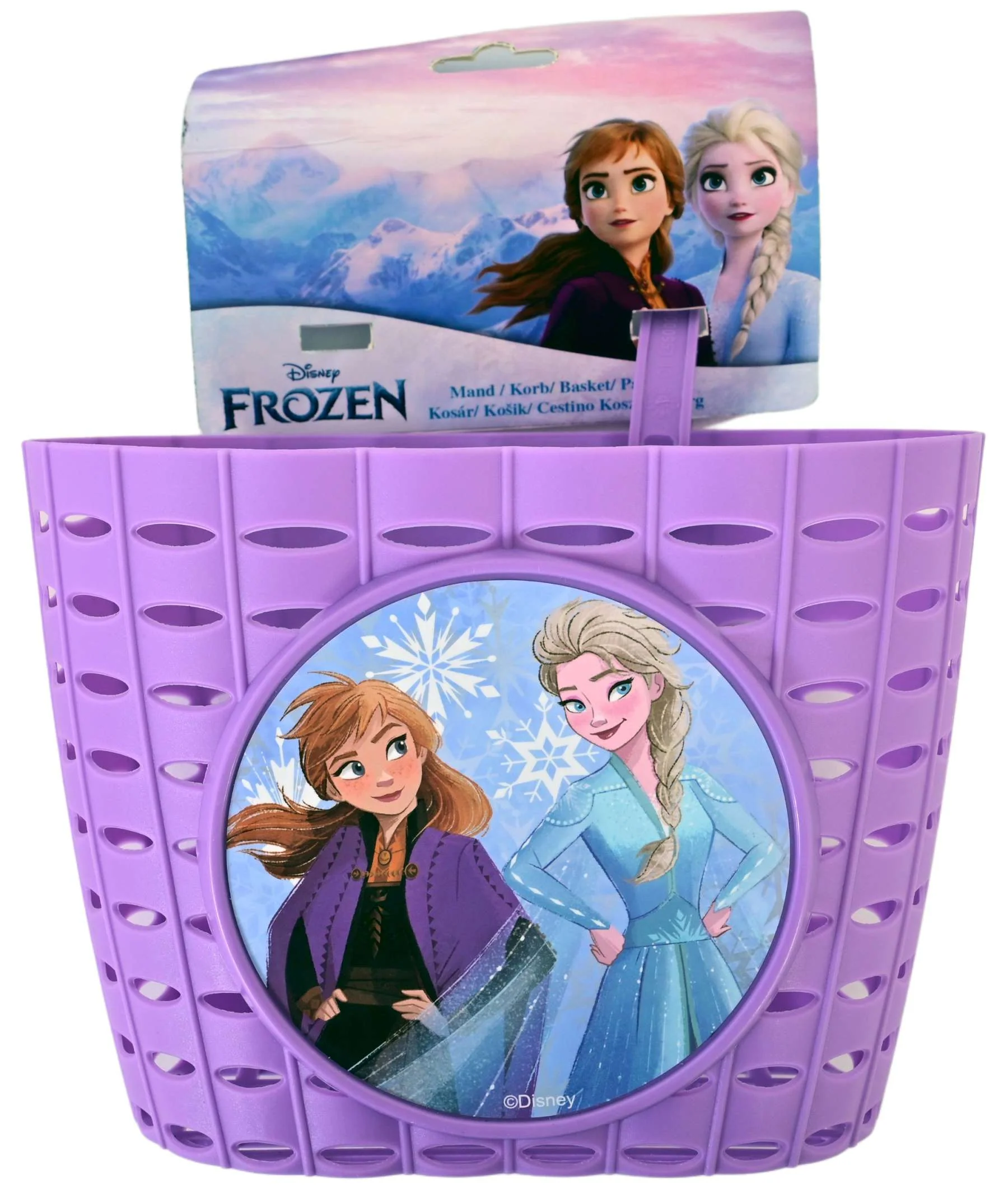 Cos de plastic pentru biciclete, model Frozen, culoare mov [2]