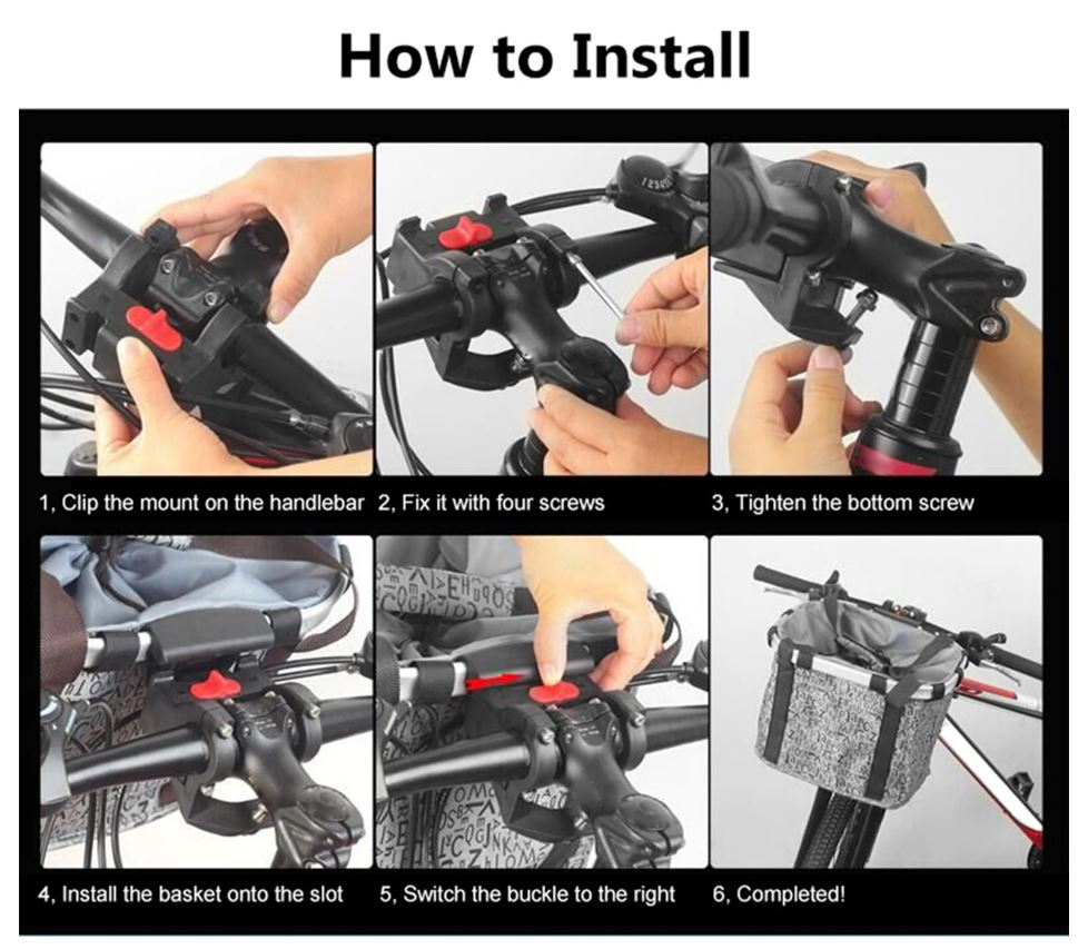 Cos fata biciclete tip geanta BL-F-007, prindere universala pe ghidon, culoare roz/alb [3]