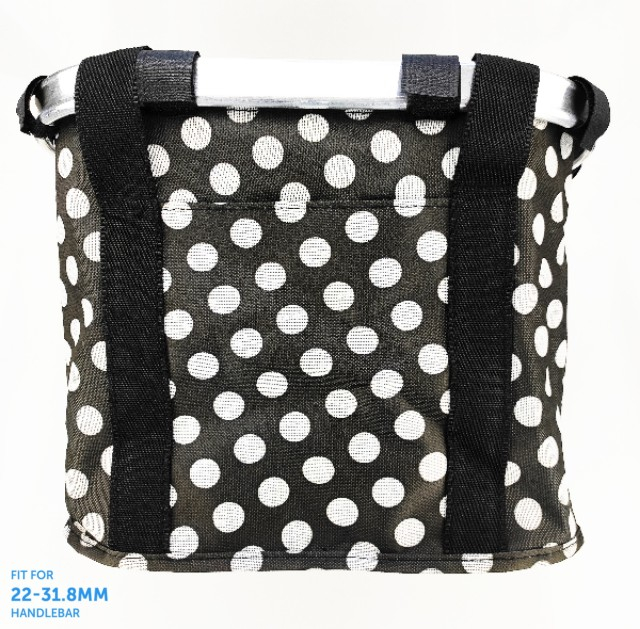 Cos fata biciclete tip geanta BL-F-011, prindere universala pe ghidon, culoare negru/alb [2]