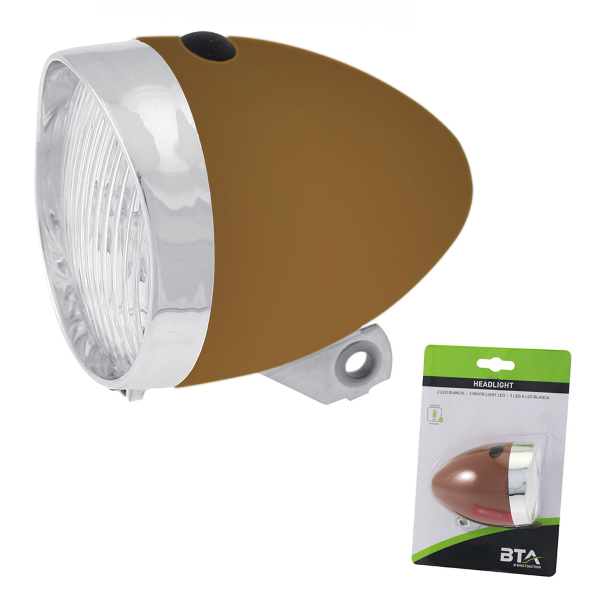 Far clasic, RMS, 3 led, culoare maro