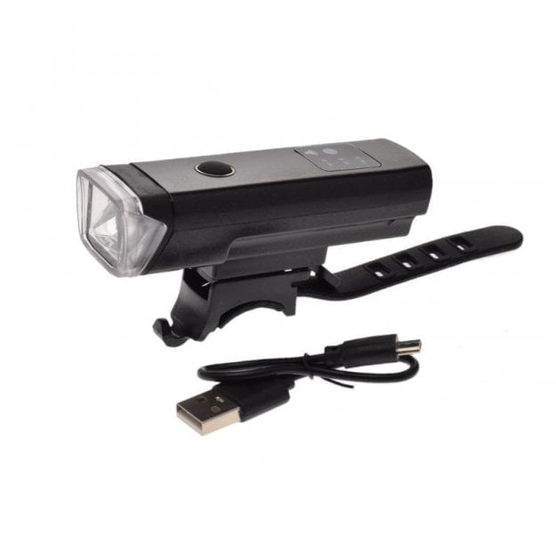 Far fata biciclete 1 led, culoare negru, incarcare USB