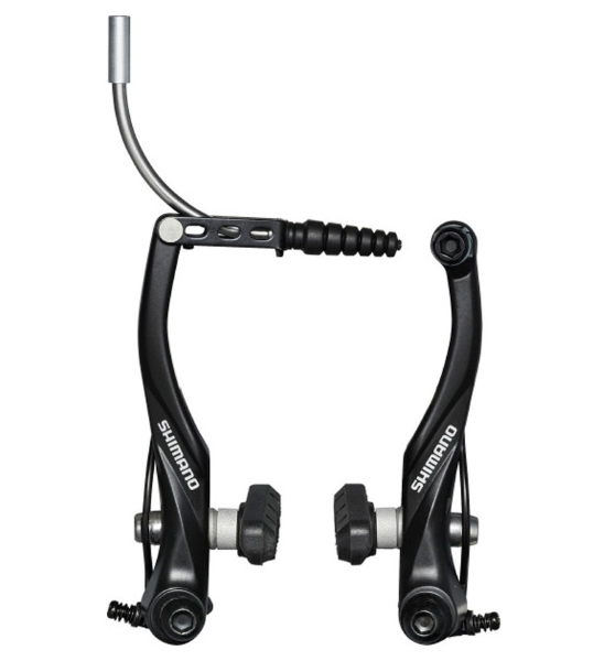 Frana V-Brake Shimano Alivio Br-T4000, Fata, X-Type (Saiba Subtire In Exterior), Saboti S65T, Suruburi 16.0Mm, Tube 90D, Negru, Ambalat Ind.