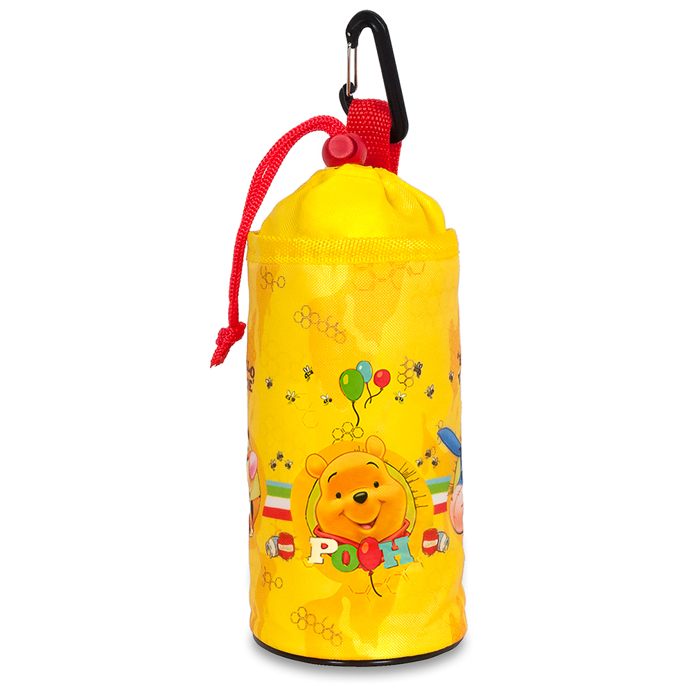 Husa suport sticla apa biciclete copii, montaj ghidon, model Winnie the Pooh