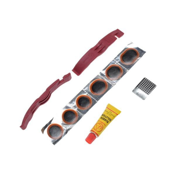 Kit reparatie pana: petic/lipici/leviere, culoare rosu [2]