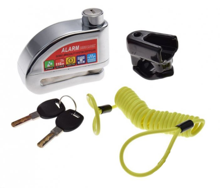 Lacat pentru disc cu alarma, On/Off, culoare crom [2]