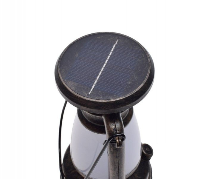 Lampa camping Retro cu panou solar integrat, culoare gri [2]