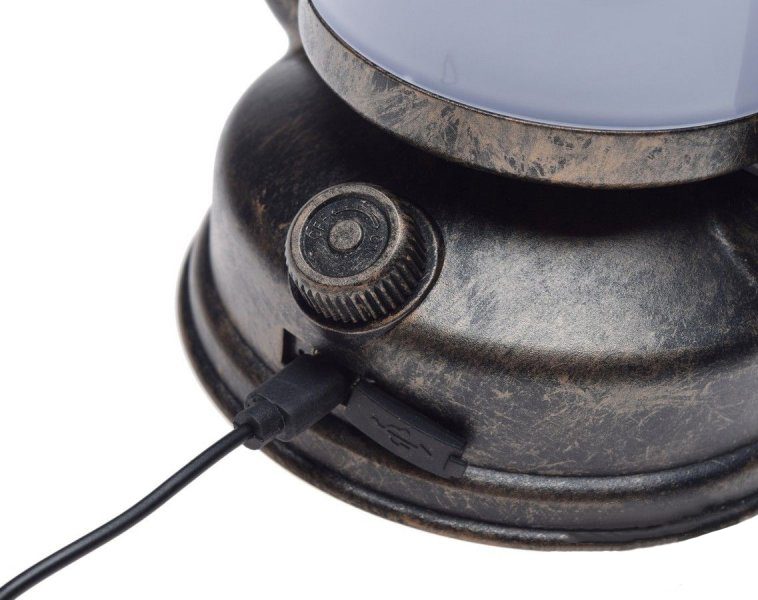 Lampa camping Retro cu panou solar integrat, culoare gri [3]