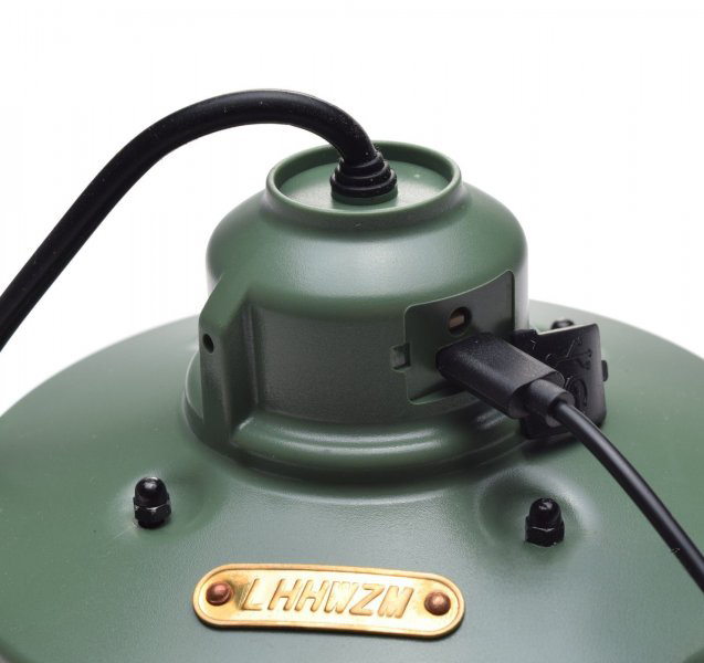 Lampa camping Retro, culoare verde, incarcare USB, agatatoare, 3 moduri de lumina [2]
