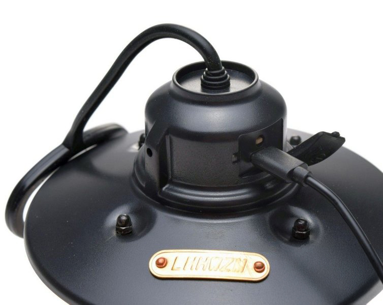 Lampa camping Retro, culoare negru, incarcare USB, agatatoare, 3 moduri de lumina [2]