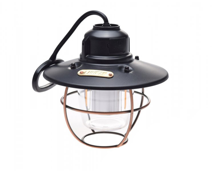 Lampa camping Retro, culoare negru, incarcare USB, agatatoare, 3 moduri de lumina