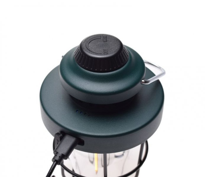 Lampa felinar in stil retro, 3 functii, becuri led, 1800mAh, culoare verde