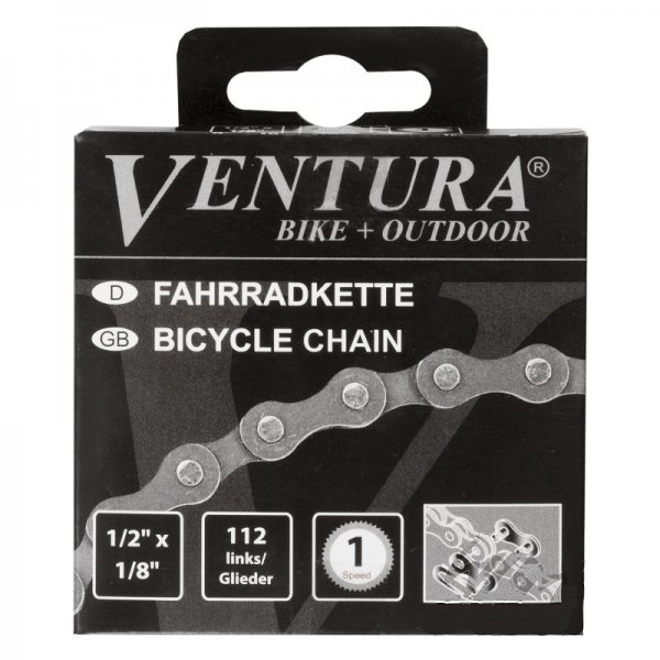 Lant transimisie bicicleta Venture 1/2” X 1/8” X 112L, 1 viteza, argintiu [2]