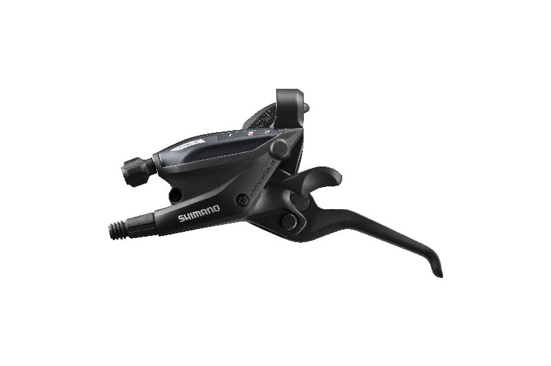 Maneta de schimbator frana Shimano ST-EF505-L, 3 viteze, cablu 1800mm, 3 degete, hidraulic, culoare negru