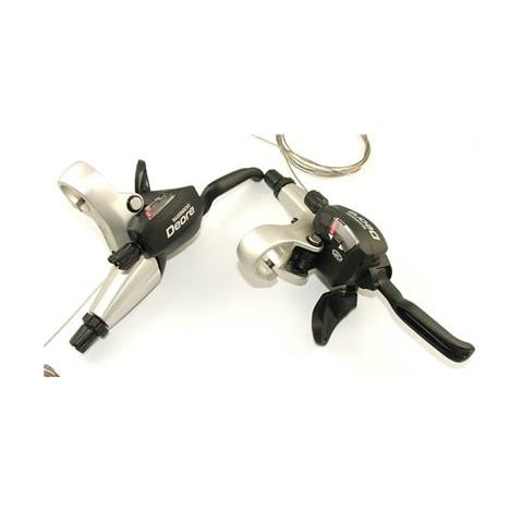 Maneta Schimbator Frana Shimano Deore St-M530-S, Dreapta 9 Vit., Cablu De Schimbator 2050Mm, 2 Degete, Pt. V-Brake, Ogd, Argintiu, Vrac