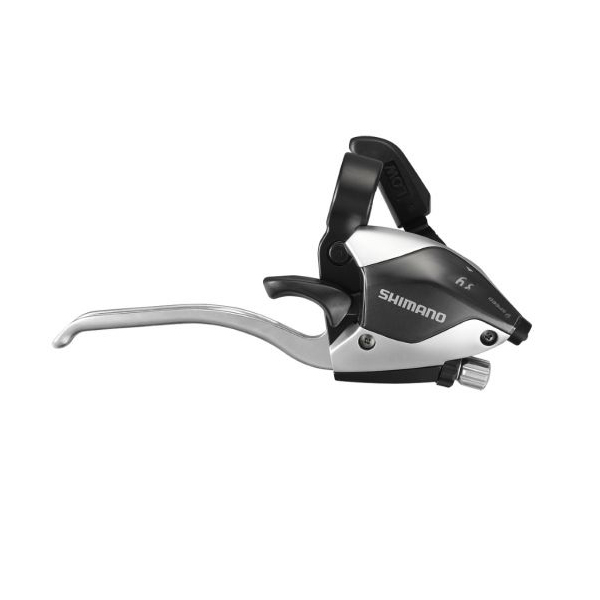 Manete Schimbator Frana Shimano St-Ef51A-2A, 9X3 Vit., 2 Degete Alloy, Camasi Schimbator Frana Lungime Standard (Negru), Cu O.G.D. Window Type, Ez-Fire Plus, Argintiu, Ambalat Ind.