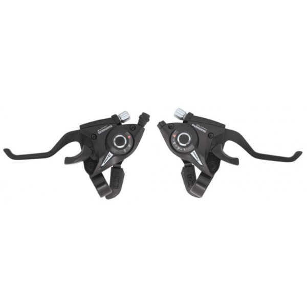 Manete Schimbator Frana Shimano St-Ef51A-2A, 9X3 Vit., 2 Degete Alloy, Camasi Schimbator Frana Lungime Standard (Negru), Cu O.G.D. Window Type, Ez-Fire Plus, Negru, Ambalat Ind.