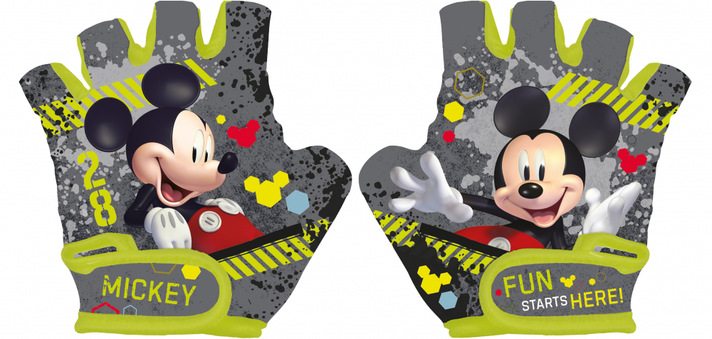 Manusi protectie copii, model Mickey Mouse, marime +3 ani (pana la 15 cm circumferinta)