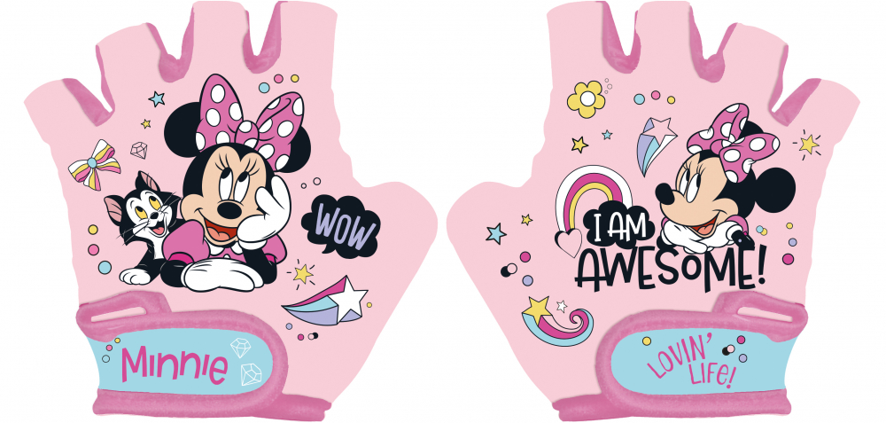 Manusi protectie copii, model Minnie, marime +3 ani (pana la 15 cm circumferinta)