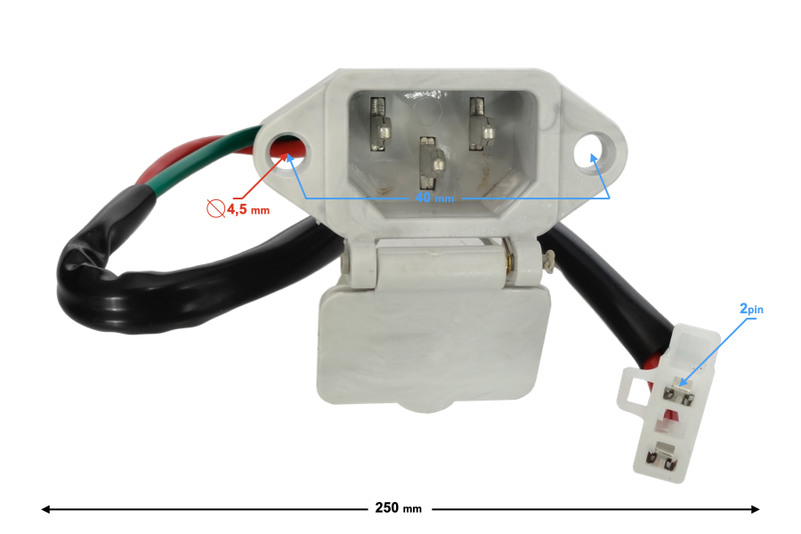 Mufa incarcare scuter electric, dreptunghiulara cu capac [2]