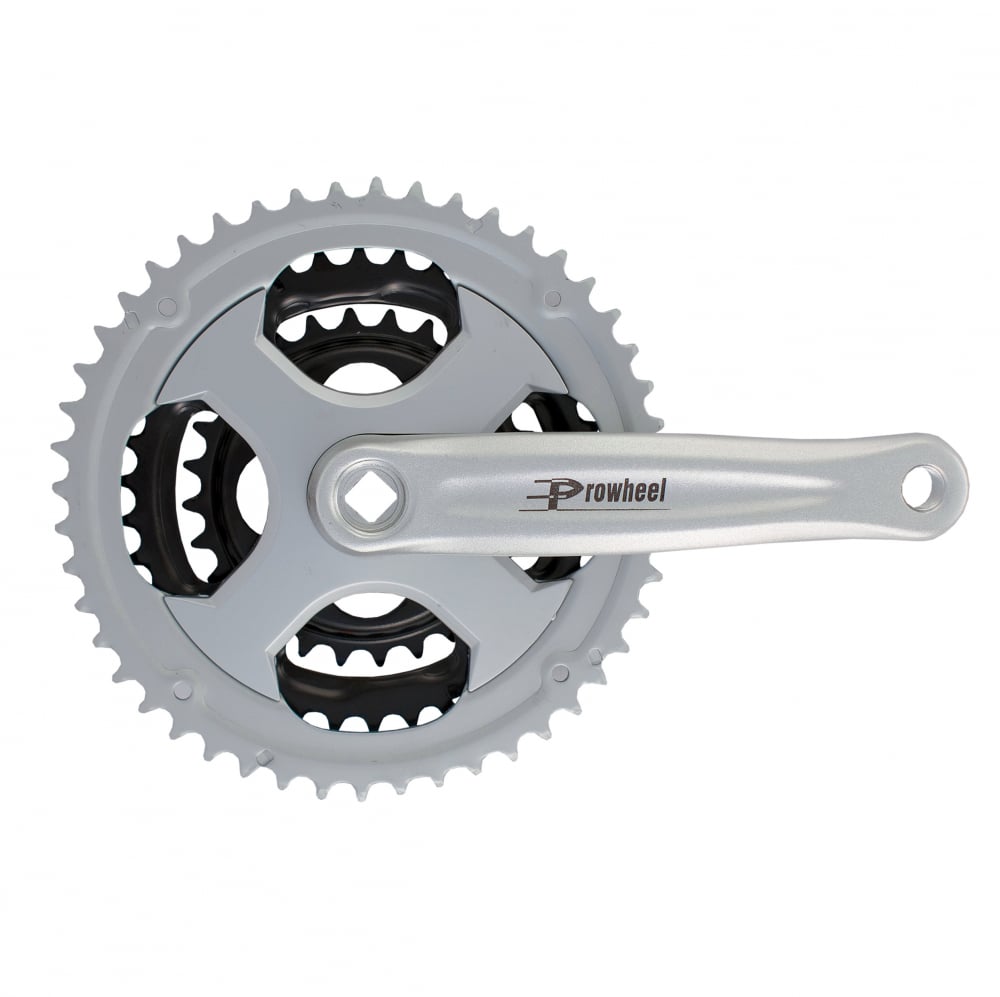 Pedalier Prowheel  28 38 48T Ax Patrat Alu 170mm Argintiu