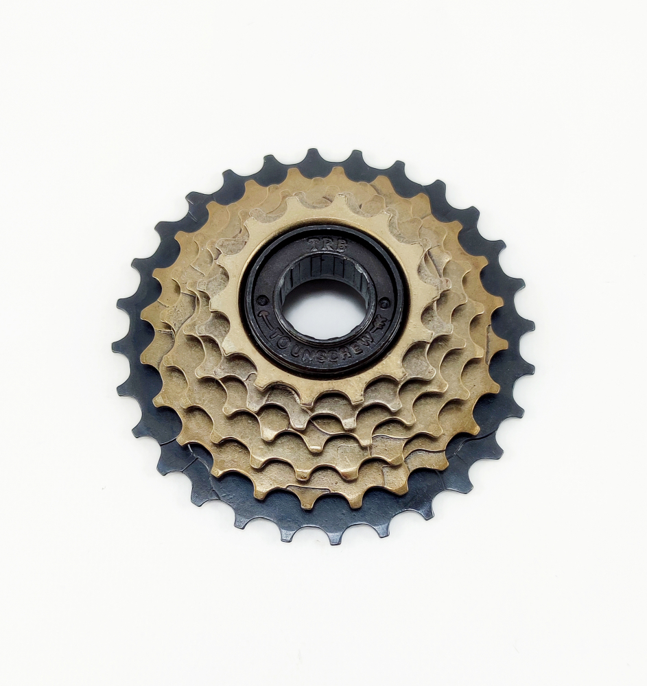 Pinion spate, 6 viteze, 14-28T, culoare maro