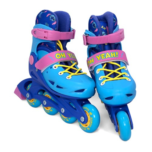 Role copii reglabile Stitch, hard boot, inline, marime 34,  37