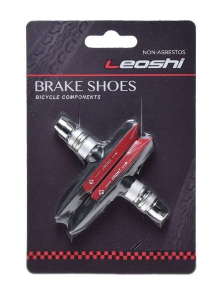 Saboti frana Leoshi V-Brake imbus, lungime 70mm, culoare negru/rosu [2]
