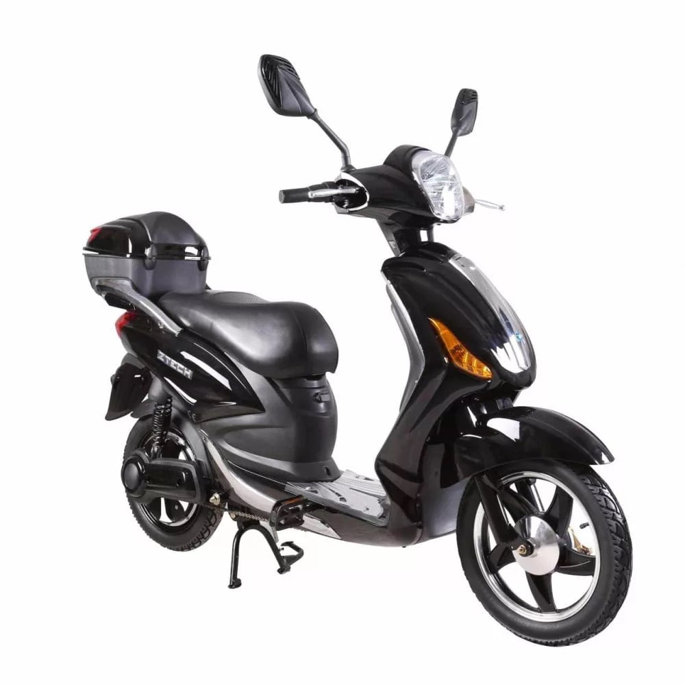 Scuter electric ZT-09, culoare negru, cu motor 900W, acumulator 48V, 12 Ah, autonomie 25km