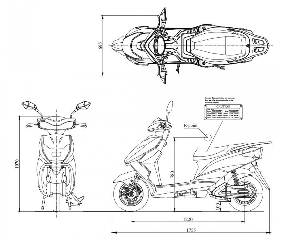 Scuter electric ZT-36 Luna EEC, 1800w, 60V, 20 ah, autonomie 45km, culoare  alb [2]