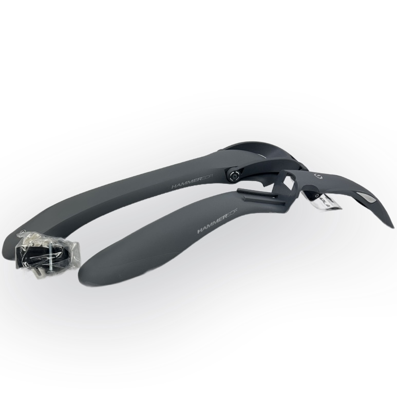 Set 2 aparatori roti biciclete, Simpla Hammer SDE, plastic, fata si spate, culoare gri [3]
