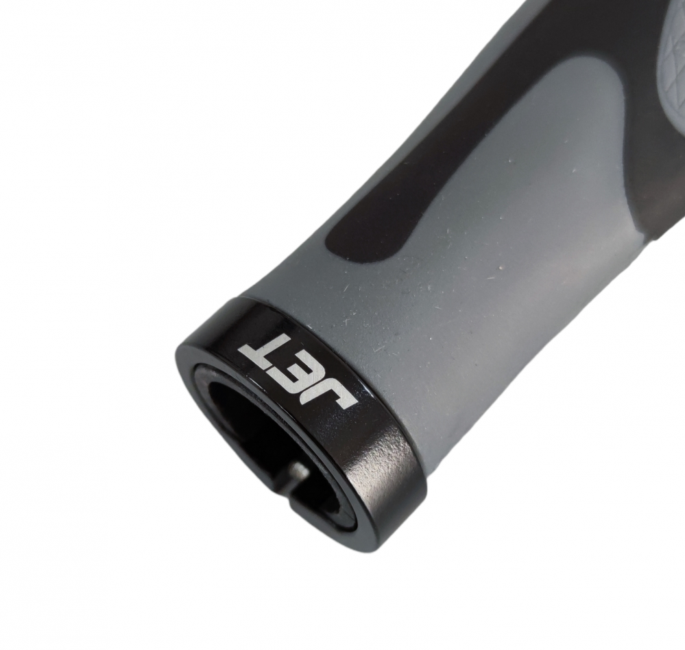 Set 2 mansoane ergonomice cu blocaj, pentru biciclete Jet G-205, culoare negru/gri [4]