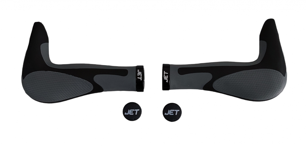 Set 2 mansoane ergonomice cu blocaj, pentru biciclete Jet G-205, culoare negru/gri [2]