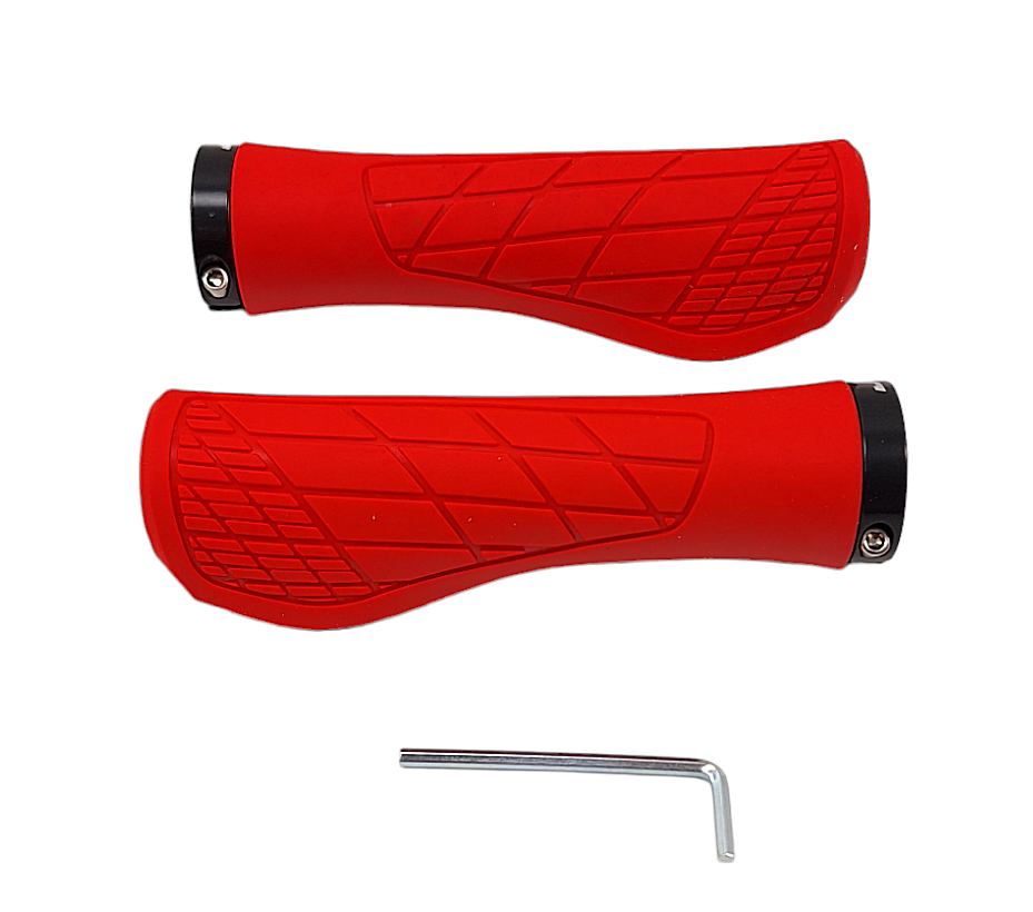 Set 2 mansoane ergonomice, JET GR6639, culoare rosu, L 133mm, inel de fixare inclus 22mm [2]