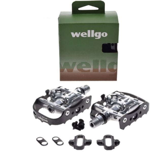 Set 2 pedale trekking Wellgo din aluminiu, filet 9 16