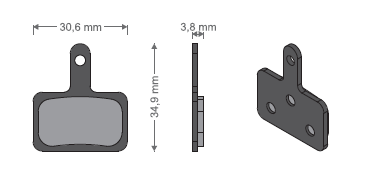 Set 2 placute frana JET-04 Semi-metalice Shimano Deore M515/M516/Acera M415, Tektro Auriga [3]