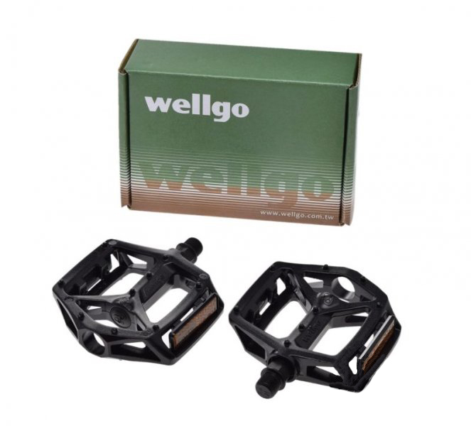 Set 2 Wellgo pedale, filet 9 16 , culoare negru