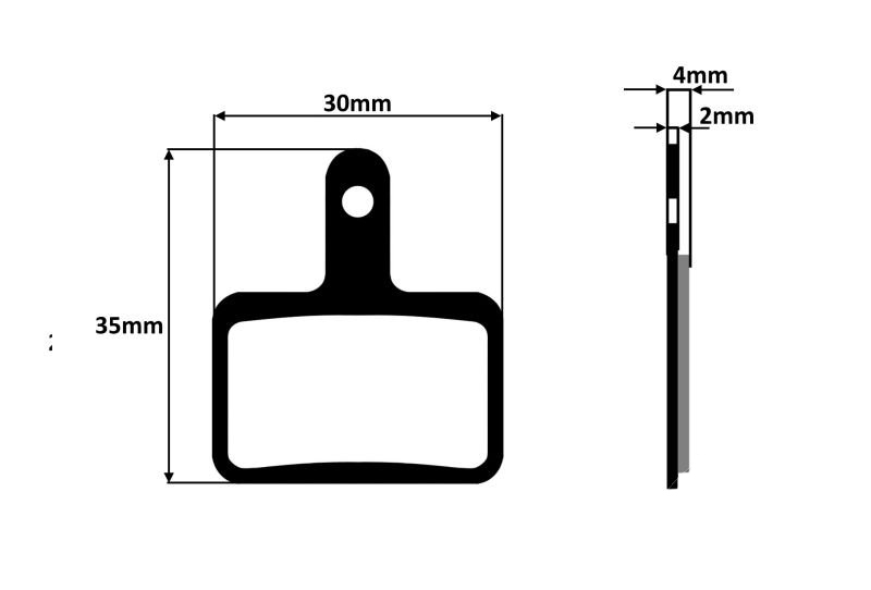 Set placute frana semimetalice bicicleta Shimano Deore BRM515 [2]