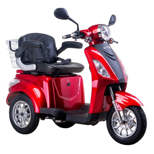 Tricicleta Electrica Z-Tech ZT-15 Rosu, cu Motor 900W, Acumulator 48V, 20Ah, Autonomie 50 Km, fara permis [2]